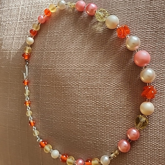 Vintage Beaded with Faux Pearls Necklace - Picture 2 of 7